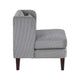Feya Accent Chair w Pillow | Channeled Dark Gray Corduroy | Brown Legs