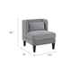 Feya Accent Chair w Pillow | Channeled Dark Gray Corduroy | Brown Legs