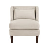 Feya Accent Chair w Pillow | Channeled Taupe Brown Corduroy | Brown Legs