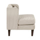 Feya Accent Chair w Pillow | Channeled Taupe Brown Corduroy | Brown Legs