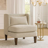 Feya Accent Chair w Pillow | Channeled Taupe Brown Corduroy | Brown Legs