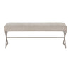Welo Dining Bench, Taupe Chenille, X Champagne Gray Iron Base, 48"