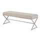 Welo Dining Bench, Taupe Chenille, X Champagne Gray Iron Base, 48"