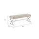 Welo Dining Bench, Taupe Chenille, X Champagne Gray Iron Base, 48"