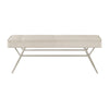Wen Dining Bench, Beige Polyester, Champagne Gray Angled Base, 48"