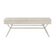 Wen Dining Bench, Beige Polyester, Champagne Gray Angled Base, 48"