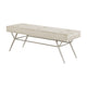 Wen Dining Bench, Beige Polyester, Champagne Gray Angled Base, 48"