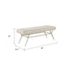 Wen Dining Bench, Beige Polyester, Champagne Gray Angled Base, 48"