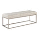 Mei Bench, Channel Tufted Beige Upholstery, 48" Champagne Gray