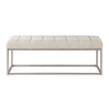 Mei Bench, Channel Tufted Beige Upholstery, 48" Champagne Gray