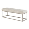 Mei Bench, Channel Tufted Beige Upholstery, 48" Champagne Gray