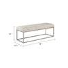 Mei Bench, Channel Tufted Beige Upholstery, 48" Champagne Gray