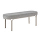 Welu Bench, 48" Champagne Gray Metal and Chenille Upholstery