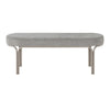 Welu Bench, 48" Champagne Gray Metal and Chenille Upholstery