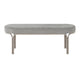 Welu Bench, 48" Champagne Gray Metal and Chenille Upholstery
