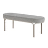 Welu Bench, 48" Champagne Gray Metal and Chenille Upholstery