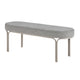 Welu Bench, 48" Champagne Gray Metal and Chenille Upholstery