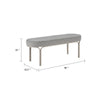 Welu Bench, 48" Champagne Gray Metal and Chenille Upholstery