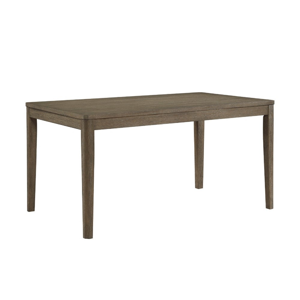 Emy 6pc Dining Set w Bench, Gray Cushions, Brown Ladderback Chairs
