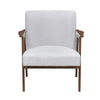 Cathy Accent Chair, Gray Polyester Cushions, Walnut Brown Rubberwood