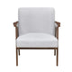 Cathy Accent Chair, Gray Polyester Cushions, Walnut Brown Rubberwood
