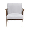 Cathy Accent Chair, Gray Polyester Cushions, Walnut Brown Rubberwood