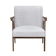 Cathy Accent Chair, Gray Polyester Cushions, Walnut Brown Rubberwood
