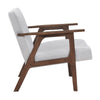 Cathy Accent Chair, Gray Polyester Cushions, Walnut Brown Rubberwood
