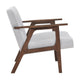 Cathy Accent Chair, Gray Polyester Cushions, Walnut Brown Rubberwood