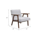 Cathy Accent Chair, Gray Polyester Cushions, Walnut Brown Rubberwood