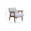 Cathy Accent Chair, Gray Polyester Cushions, Walnut Brown Rubberwood