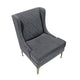 Svy Wingback Accent Chair, Dark Gray Chenille Cushion, Gold Metal Legs