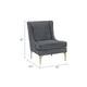 Svy Wingback Accent Chair, Dark Gray Chenille Cushion, Gold Metal Legs