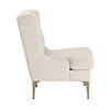 Svy Wingback Accent Chair, Taupe Chenille Cushion, Gold Metal Legs