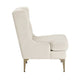 Svy Wingback Accent Chair, Taupe Chenille Cushion, Gold Metal Legs