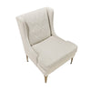 Svy Wingback Accent Chair, Taupe Chenille Cushion, Gold Metal Legs