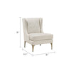 Svy Wingback Accent Chair, Taupe Chenille Cushion, Gold Metal Legs
