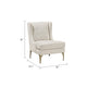 Svy Wingback Accent Chair, Taupe Chenille Cushion, Gold Metal Legs