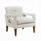 Bei Armchair, Beige Chenille Cushion, Walnut Brown Solid Wood