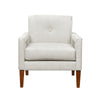Bei Armchair, Beige Chenille Cushion, Walnut Brown Solid Wood