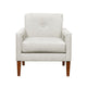 Bei Armchair, Beige Chenille Cushion, Walnut Brown Solid Wood