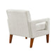 Bei Armchair, Beige Chenille Cushion, Walnut Brown Solid Wood