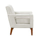 Bei Armchair, Beige Chenille Cushion, Walnut Brown Solid Wood