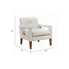 Bei Armchair, Beige Chenille Cushion, Walnut Brown Solid Wood