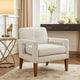 Bei Armchair, Beige Chenille Cushion, Walnut Brown Solid Wood
