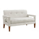 Bei Loveseat, Beige Chenille Cushion, Walnut Brown Solid Wood, 55"