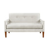 Bei Loveseat, Beige Chenille Cushion, Walnut Brown Solid Wood, 55"