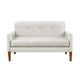 Bei Loveseat, Beige Chenille Cushion, Walnut Brown Solid Wood, 55"
