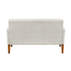 Bei Loveseat, Beige Chenille Cushion, Walnut Brown Solid Wood, 55"