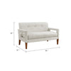 Bei Loveseat, Beige Chenille Cushion, Walnut Brown Solid Wood, 55"